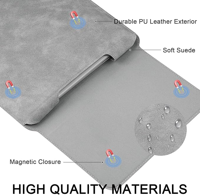 HoYiXi 13.3 Inch Laptop Sleeve Case with Stand - Compatible with MacBook Neo 2026/MacBook Air/Pro 13 (M4/M3/M2/M1 2020-2025), Surface Pro 8 2021, iPad Pro 12.9 & 13-13.3" Dell Acer Laptops,Gray