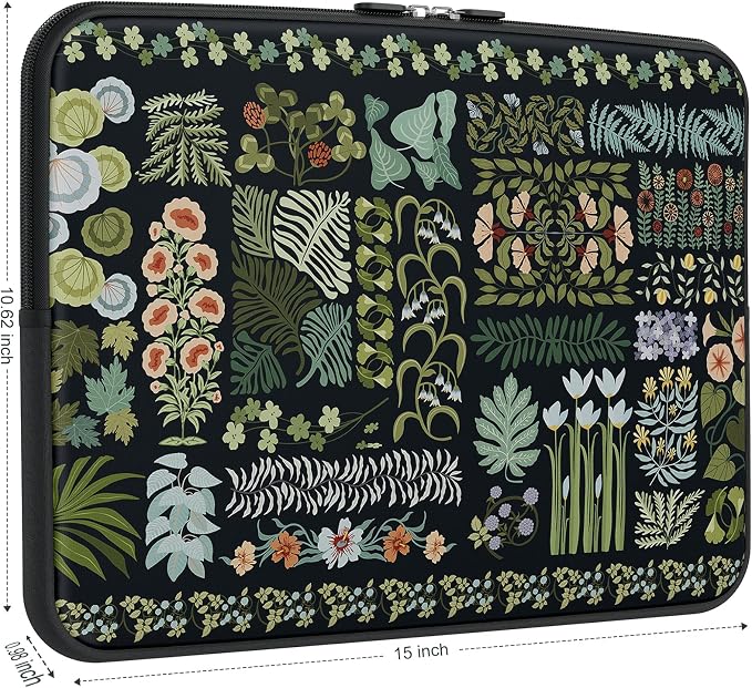 iCasso Laptop Sleeve 15.6 inch, Compatible with MacBook Air 15 inch, Vintage Shockproof Laptop Case 15.6'', Slim Protective Travel Carrying Case for MacBook Pro 16, Lenovo Dell Asus HP, Black