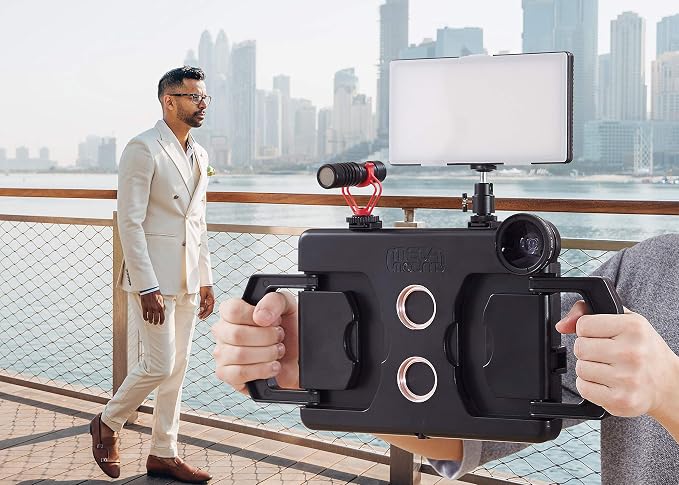 MegaMount Multimedia Rig Case Video Stabilizer for Apple iPad 10.2 inch [Latest 8th and 7th Gen Only] Attach Lenses, Lights, Microphones. Great for Live Conferencing, Video Recording, Mounts on Tripod