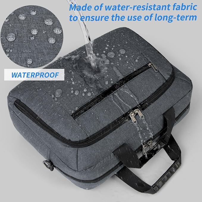 Laptop Bag 15.6 Inch Laptop Briefcase Computer Bag for Men Women Waterproof Business Office Work Large Laptop Case 15.6 Inch Adjustable Shoulder Messenger Bag Grey