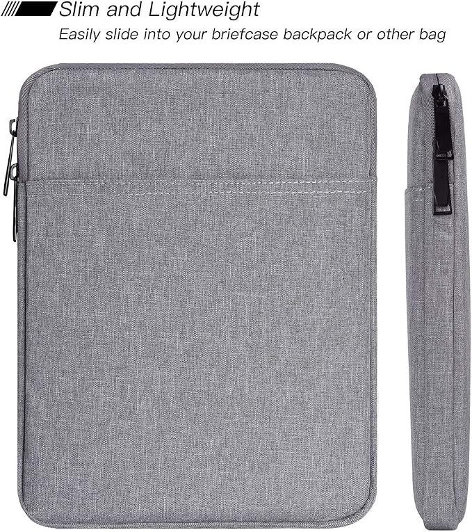 Tablet Sleeve Case for 11" Samsung Galaxy Tab A9+/ Galaxy Tab S6 Lite, iPad Air M4 M3, Pro 11 M5,iPad 9/8/7 10.2 Bag, Light Grey