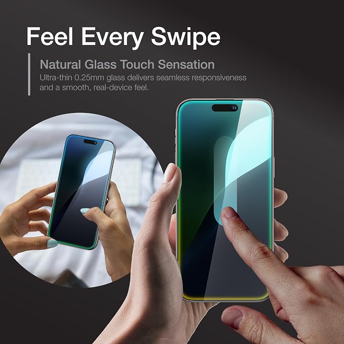 AMAZINGthing for iPhone 17 [Titan Filter 7 - Full Glass] Screen Protector, 9H Tempered Glass, Full Coverage, Case‑Friendly, Oleophobic, Alignement Frame, 2 Pack (Anti-glare&reflexion Matte, iPhone 16 Pro)