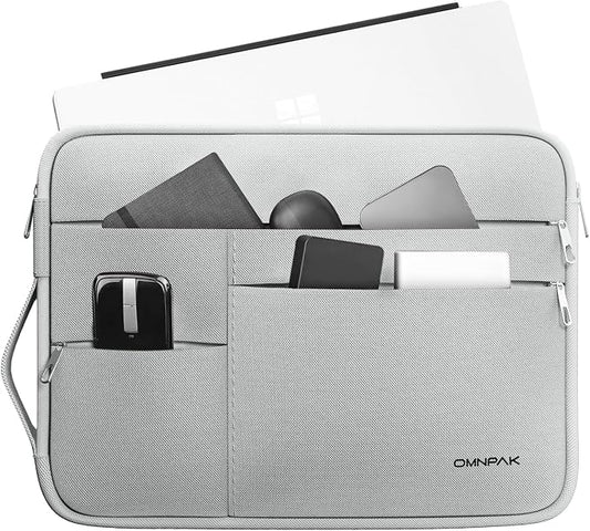 Omnpak Surface Pro 11 Case,13 inch Laptop Sleeve for Surface Pro 12/11/10/9/8/X/7/6/5/4/3 with Multi-Pocket and Side Handle Strap,Water-Resistant Laptop Carrying Bag