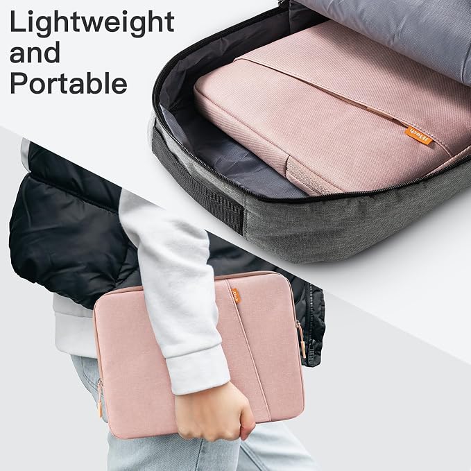 JETech Laptop Sleeve for 16-Inch MacBook Pro (M1-M5, 2019-2026), Waterproof Bag Case with Pocket, Compatible with 16 Inch Notebook (Rose Gold)