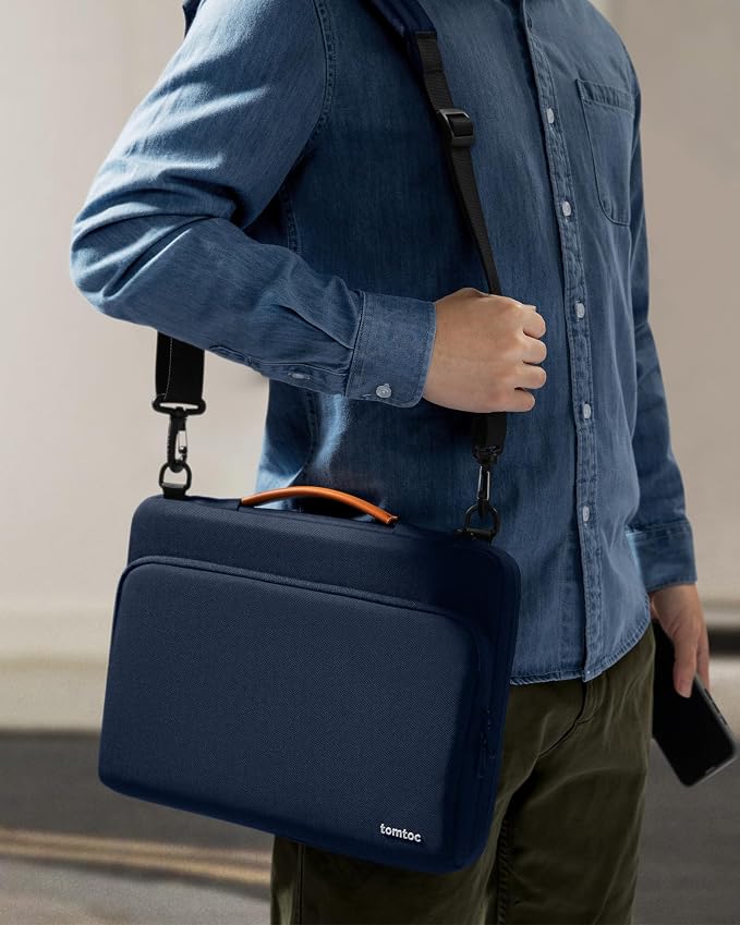 tomtoc 360 Protective Laptop Shoulder Bag for 13-inch MacBook Air M5/A3449(2026), M4/A3240, M3/A3113, M2/A2681, M1/A2337, Macbook Neo & Pro M2/M1, Water-Resistant Laptop Accessory Carrying Case Sleeve