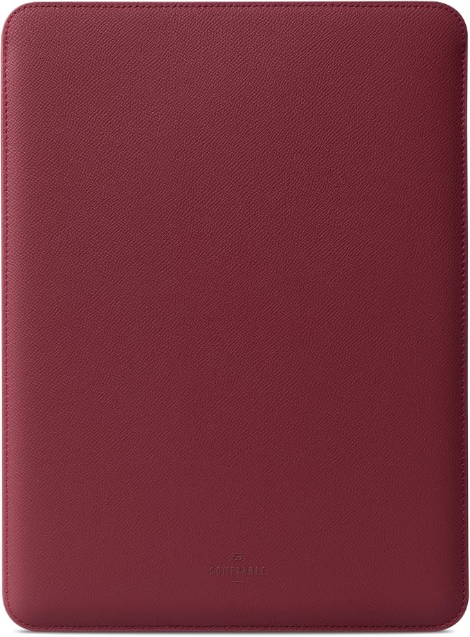 Comfyable Laptop Sleeve 13 Inch Precisely Compatible with MacBook Air M5 2026 & MacBook Pro/Neo A18, Genuine Leather Cover Case, Wine Red