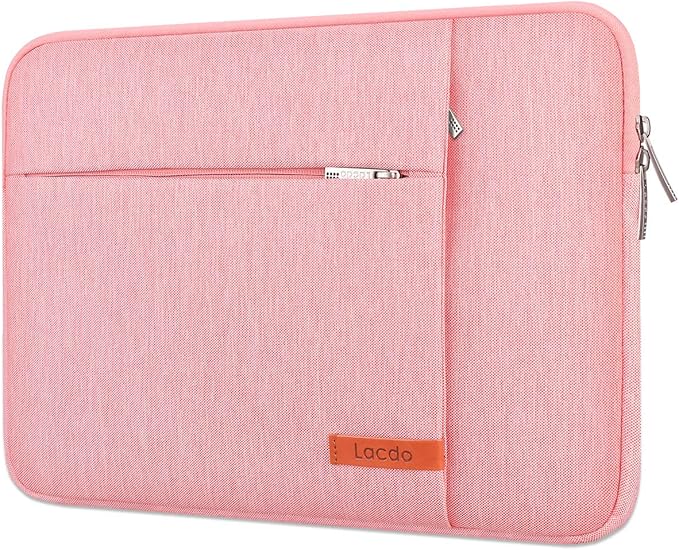 Lacdo Laptop Sleeve Case for 16 inch MacBook Pro M5 Pro/Max A3428 A3429 (2026), M4/M3/M2/M1 A3403 A3186 A2991 A2780 A2485 A2141 | 15 inch Microsoft Surface Laptop 7th Copilot+PC Computer Bag, Peach