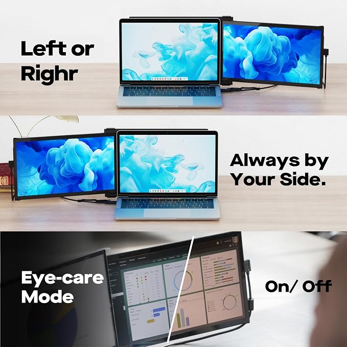 2026 Mobile Pixels Duex Plus DS 13.3" Portable Monitor, USB Type-C/HDMI Plug and Play Laptop Screen Extender, FHD 1080P Laptop Monitor, Compatible with Windows/Mac
