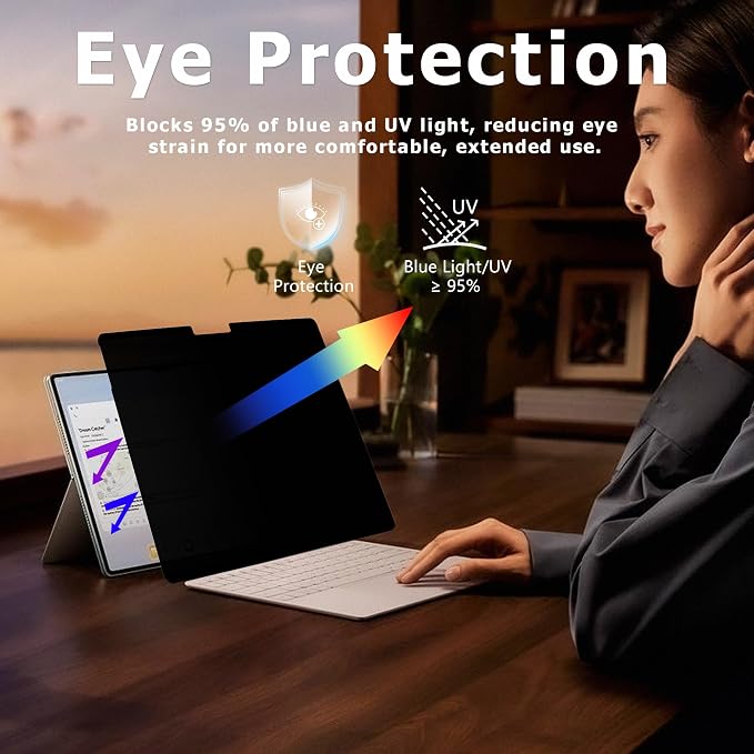 Adeway Privacy Screen Protector for Surface Go 4/3/2/1 10.5 Inch, Magnetic Nano, Anti-Spy, Removable, Blue Light & UV Blocking, Anti-Glare