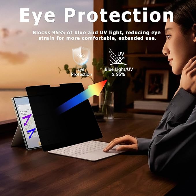 Adeway Magnetic Privacy Screen for Surface Pro 12 inch (2025), Anti-Glare, 30° Side View Protection, Washable & Reusable Filter, Bubble-Free Installation