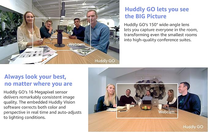 Huddly GO Work from Home Kit - USB Video Conferencing Camera with 150-Degree View and 4X Digital Zoom