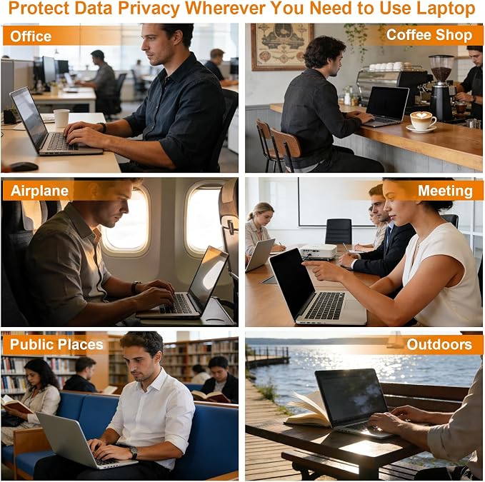 Privacy Screen for MacBook Pro 13 Inch (2016, 2017, 2018, 2019, 2020, 2021, 2022, M1, M2)), Reduce Eye Strain Anti Glare Blue Light Laptop Privacy Screen Shield, Anti Scratch Protector for Mac 13In