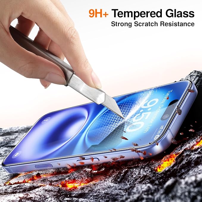SMARTDEVIL 2 Pack Privacy Screen Protector for iPhone 16 Plus/iPhone 15 Plus, Anti-Spy Tempered Glass Film, 9H Hardness Military Grade Shatterproof, Easy to Install, Auto Bubble-Free and Dust-Free Box