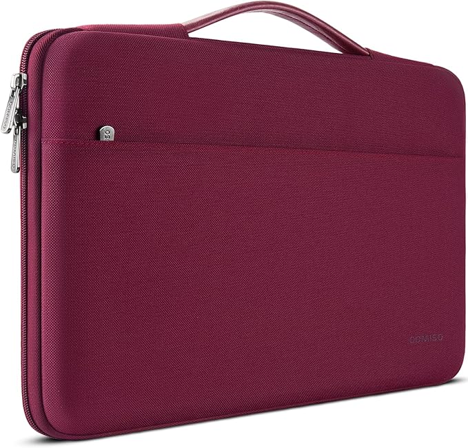 DOMISO 15.6 inch Laptop Case Sleeve Protective Cover Compatible with 16 inch MacBook Pro M4 M3 M2/Pro Max,15.6-16 inch HP Dell ASUS Lenovo Chromebook,Waterproof Computer Cases Bag with Handle,Wine