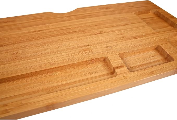 Vaiyer Bamboo Laptop Monitor Stand Riser - 23 Inch Wooden Desktop Storage Organizer Shelf for Computer Laptop Printer TV Cellphone Stand Desktop Monitor