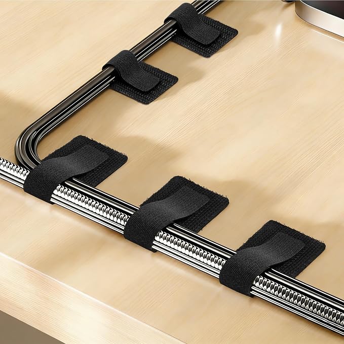 Cable Management - 50pcs Self Reusable Cable Straps Adhesive Cord Organizer Strips,Under Desk Wire Ties for TV Computer Ethernet Cords Electronics