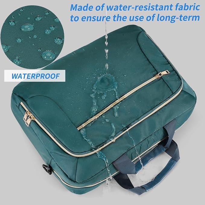 Laptop Bag 17.3 Inch Laptop Briefcase Large Waterproof Laptop Case for Men Women Business Office Work Computer Bag 17 Inch Adjustable Shoulder Messenger Bag, Dark Green