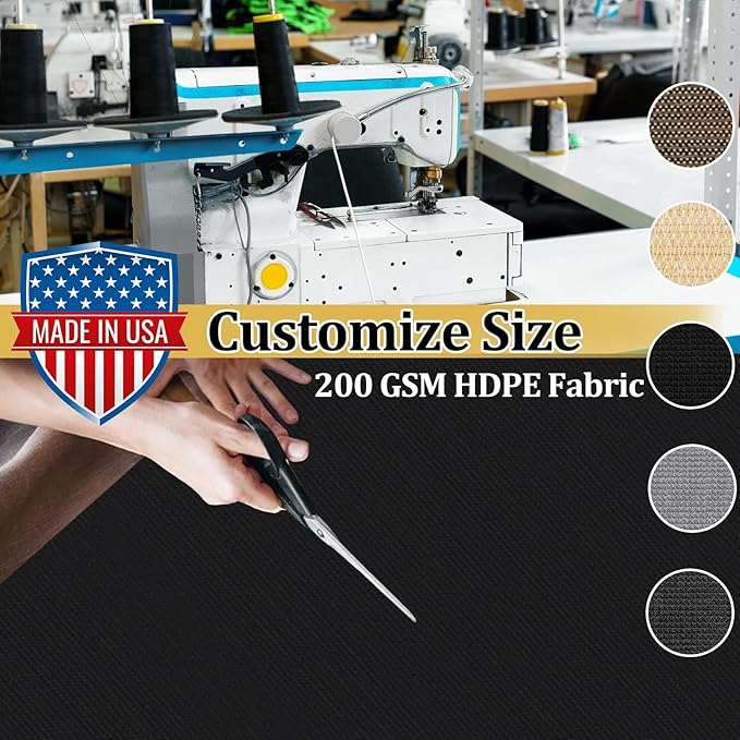 Shade&Beyond Customized Size 21' X 23' Shade Cloth with Grommets, 90% UV Protection UV Protection Mesh Tarp Sun Screens for Patio GN01, Black
