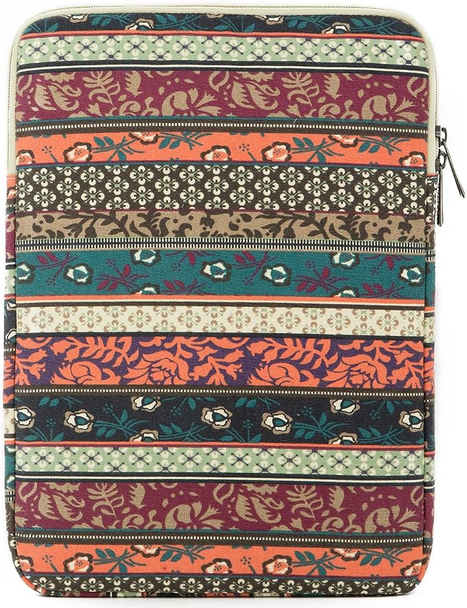 Kinmac 360° Protective Vertical Laptop Sleeve Case Cover Bag with Pocket for MacBook Air 13 inch,iPad Pro 13" and 12.5-13.3 inch HP Lenovo Dell ASUS Acer Laptop (New Bohemian)