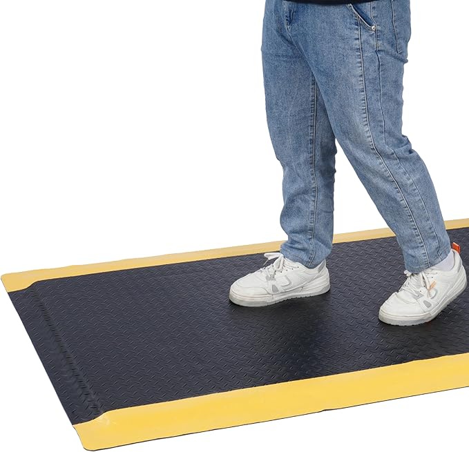Anti Fatigue Mats Industrial 3' x 5' 15/16" Thick Ergonomic Standing Mat Commercial Kitchen Mat Heavy Duty Diamond Plate Shop Floor Mats Helps Relieve Back and Leg Soreness