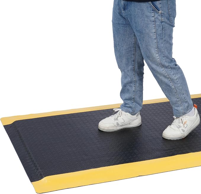 Anti Fatigue Mats Industrial 2' x 6' 15/16" Thick Ergonomic Standing Mat Commercial Kitchen Mat Heavy Duty Diamond Plate Shop Floor Mats Helps Relieve Back and Leg Soreness
