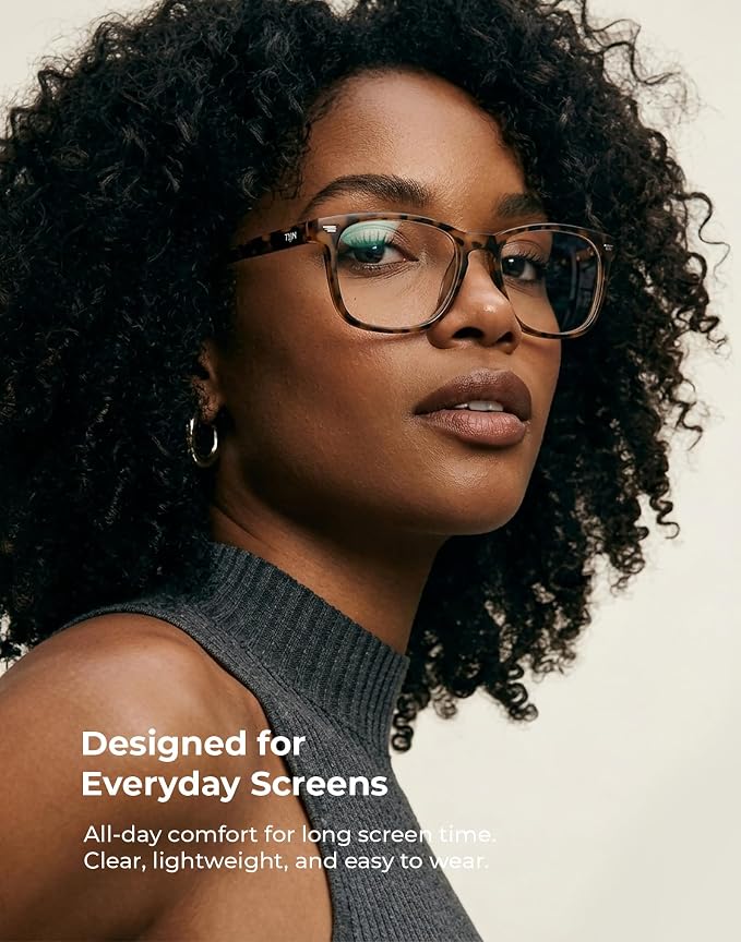 TIJN Premuim Blue Light Blocking Glasses for Women Men Square Frame Nerd Eyeglasses Anti Blue Ray Computer Screen Glasses