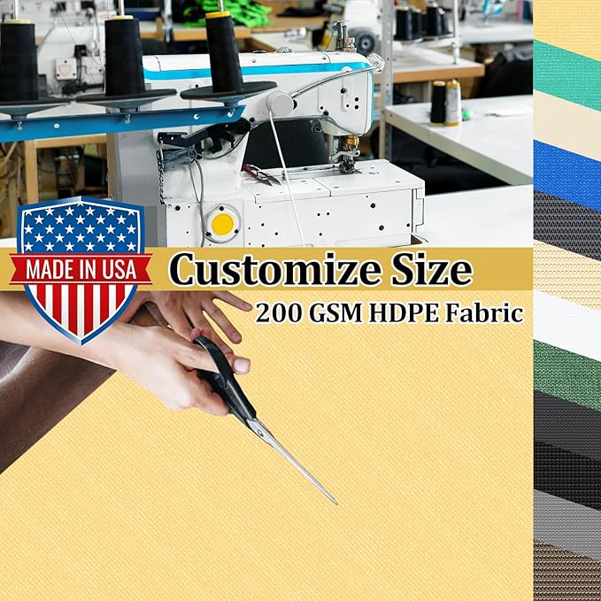 Shade&Beyond Customized Size 4' X 6' Shade Cloth with Grommets, 90% UV Protection UV Protection Mesh Tarp Sun Screens for Patio GN01, Sand