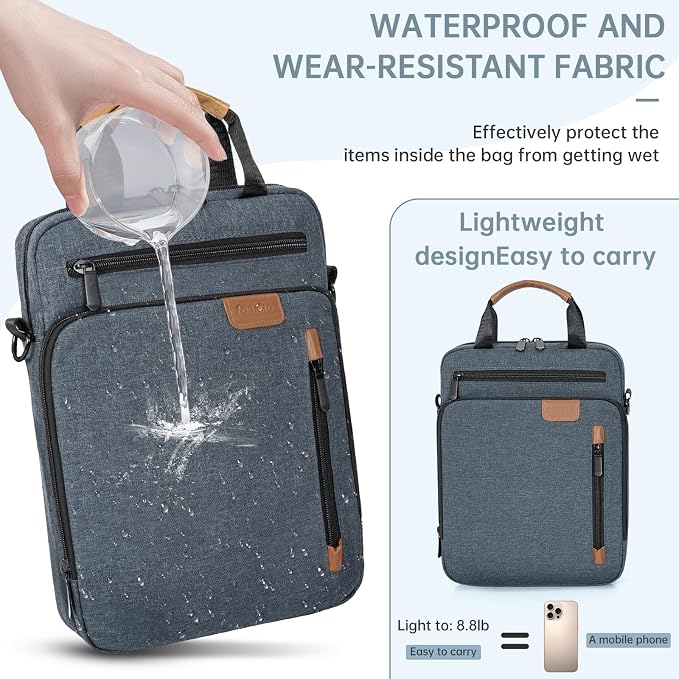 12.9 Inch Tablet Sleeve Bag, Padded Carrying Case for 13" iPad Air M4 M3 M2 2026-2024, iPad Pro M5 M4 M2 M1, Samsung Galaxy Tab S9 FE+/S9+/S8+/S7 FE/S7+ 12.4" 2022/2023, Surface Laptop Go 12.4"