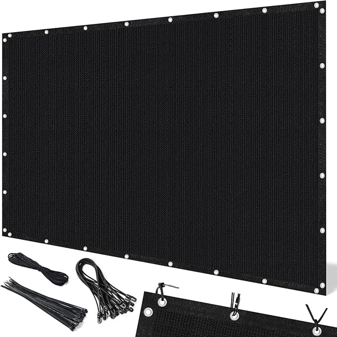 Artpuch 90% Sun Shade Cloth, 8 x 12 FT Pergola Shade Cover Canopy with Grommets, Sun Screen Fabric Tarp for Patio, Outdoor, Garden, Backyard, Black