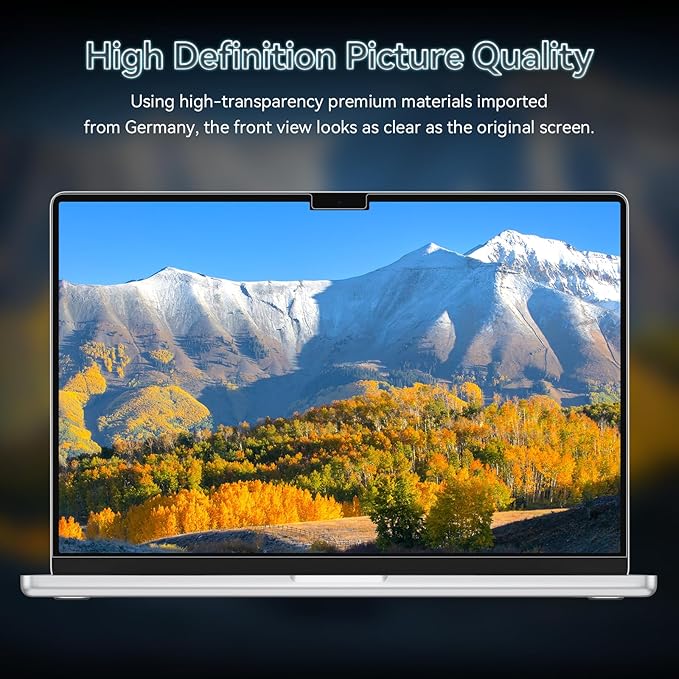 360° Privacy Screen for MacBook Pro 16 Inch (2021-2026, M1, M2, M3, M4, M5), 4 Way Privacy Anti Glare Blue Light Filter Shield Film Anti Spy Laptop Protector for Mac 16.2In Computer