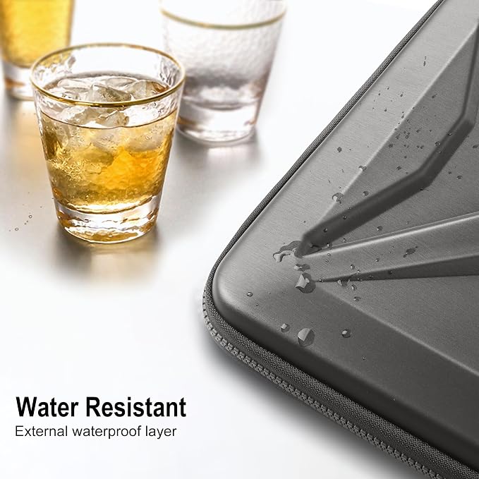 DOMISO 15.6-16 Inch Laptop Hard Case, Waterproof Shockproof Hard Shell Laptop Sleeve Protective Computer Bag for Macbook Pro/Lenovo IdeaPad/HP ENVY/Dell XPS,Dark Grey