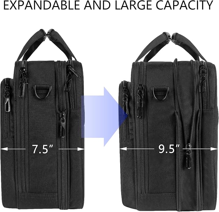 VANKEAN Laptop Briefcase Premium Laptop Case Fits Up to 17.3 Inch Business Shoulder Bag Laptop Expandable Water-Repellent