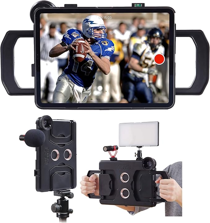 MegaMount Multimedia Rig Case Video Stabilizer for Apple iPad Air 10.5 inch [3rd Gen 2019 Only] Attach Lenses, Lights, Microphones. Great for Live Conferencing, Video Recording, Mounts on Tripods