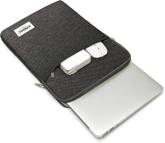 Kinmac 360° Protective Vertical Laptop Sleeve Case Cover Bag with Pocket for MacBook Air 13 inch,iPad Pro 13" and 12.5-13.3 inch HP Lenovo Dell ASUS Acer Laptop Computer (Black)
