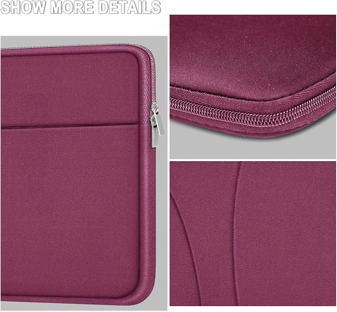 Laptop Sleeve Case 14 inch, Traveling Laptop Cover with Zippered Pocket, Shockproof Protective Carrying Briefcase Computer Bag for 14" MacBook Air/Pro, HP, Dell, Lenovo, Acer, Rose Red