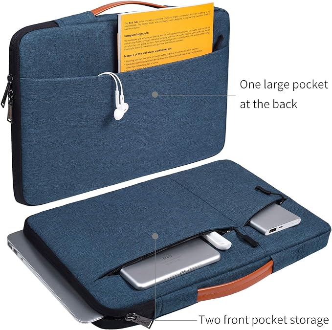 17.3 inch Laptop Briefcase Bag for HP Pavilion 17 Inch, Envy 17, PROBOOK 17, Dell G7 17.3, Dell Inspiron 17, ASUS VivoBook 17, Acer Aspire 17.3-in Computer Sleeve Case, Navy Blue