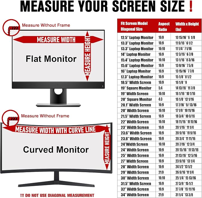 ZYY 2 Pack Computer Monitor Privacy Screen 24 Inch for 16:9 Aspect Ratio Desktop, Removable Monitor Anti Glare & Privacy Filter, UV Screen Protector, Anti Scratch Film