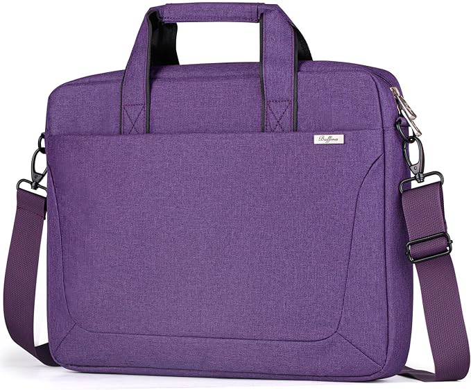 BAFFINA 15.6 16 Inch Laptop Shoulder Bag for Men Women,Waterproof Computer Carrying Case Messenger Bag with Strap,Laptop Briefcase for 14-15-16 In MacBook/Chromebook/Notebook Hp Dell Acer Asus,Purple