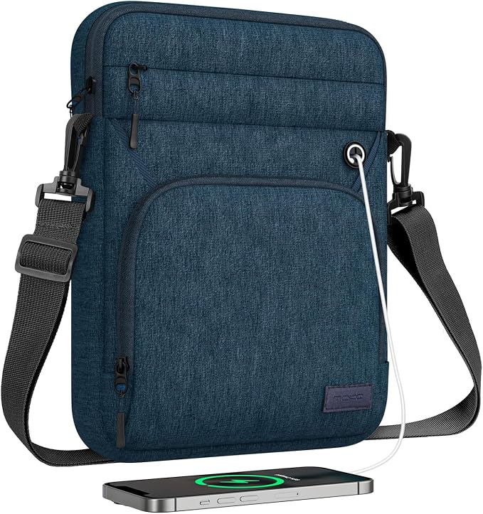 MoKo 9-11 Inch 360° Protective Tablet Sleeve Bag with Earphone Hole & Multi-Pockets, Fits New 11-inch iPad Air M4 2026 & iPadPro 11 M5,iPad A16,iPad10/5/4. 10.9,iPad9/8. 10.2,Tab S8/S9 11, Indigo
