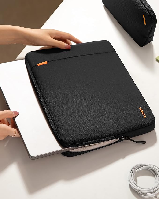 tomtoc 360 Protective Laptop Sleeve Set for 15-inch MacBook Air M5/A3448 (2026), M4/A3241, M3/A3114 M2/A2941, Water-Resistant Laptop Case Bag with Accessory Pouch Fits 15" MacBook Pro & Surface Laptop