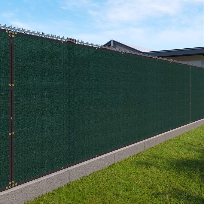 Windscreen4less 4' x 179' Privacy Fence Screen Heavy Duty Windscreen Fencing Mesh Fabric Shade Net Cover with Brass Grommtes for Outdoor Wall Garden Yard Pool Deck Green