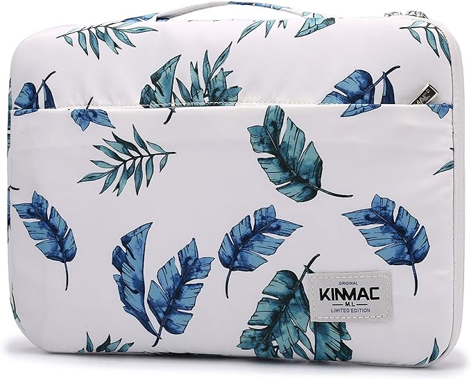 Kinmac 360° Heavy Duty Protective Laptop Computer Sleeve case Bag Cover with Handle for MacBook Pro 14 inch,14 inch-14.4 inch HP Lenovo Dell ASUS Acer Laptop (Banana Leaf)