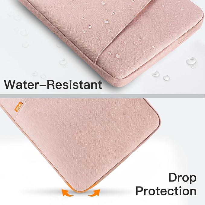 JETech Laptop Sleeve for 16-Inch MacBook Pro (M1-M5, 2019-2026), Waterproof Bag Case with Pocket, Compatible with 16 Inch Notebook (Rose Gold)