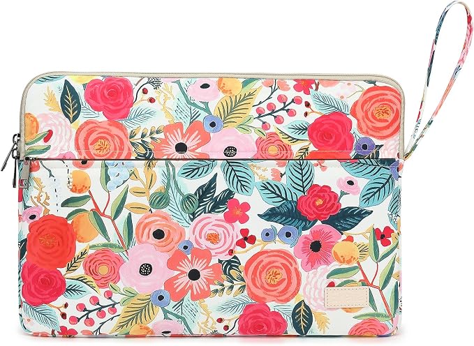 Laptop Sleeve Case Bag Cover with Pocket for MacBook Pro 16 and 16 inch HP Lenovo Dell ASUS Acer Notebook Computer(Garden Rose, 16 inch)