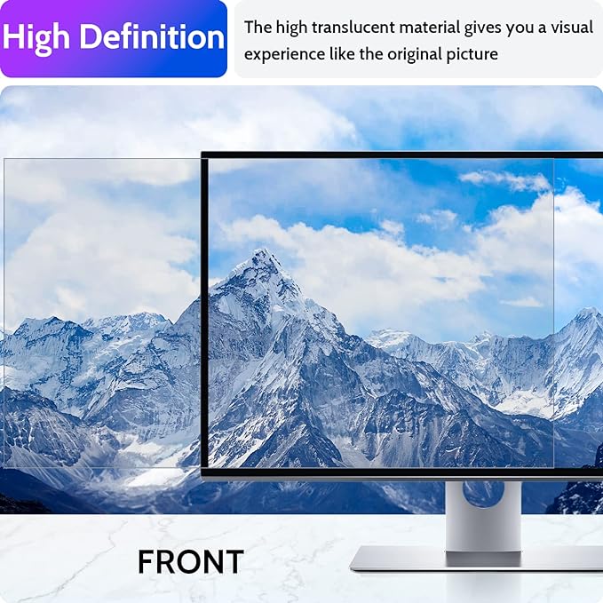 Peslv Computer Privacy Screen 27 Inch for 16:9 Widescreen Monitor, Removable 27inch Anti Blue Light Anti Glare Monitor Privacy Filter Shield (23 9/16" x 13 1/4")