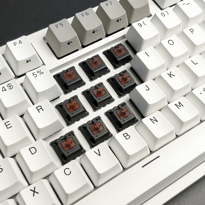 DURGOD Taurus K320 TKL Mechanical Gaming Keyboard - 87 Keys - Double Shot PBT - NKRO - USB Type C (Cherry Brown, White)