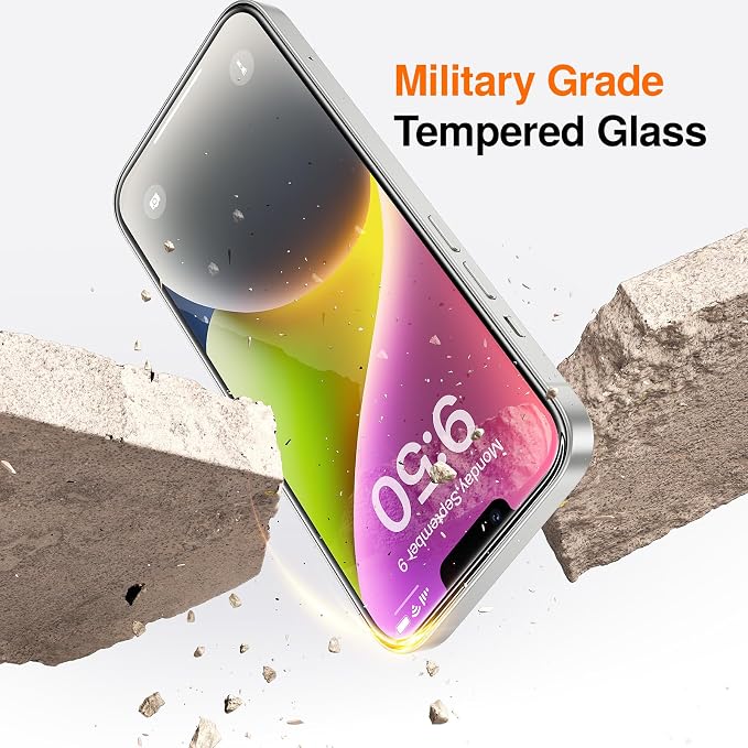 SMARTDEVIL 2 Pack Screen Protector for iPhone 17e/16e/14/13/13 Pro, 9H Hardness Military Grade Shatterproof HD Clear Tempered Glass, Easy to Install, Auto Bubble-Free and Dust-Free Box, Case Friendly