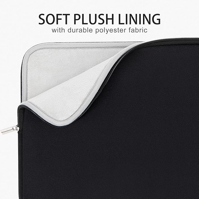 RAINYEAR 13 Inch Laptop Sleeve Case Compatible with 13 Inch MacBook Neo A18 A3404 13.3 Inch MacBook Air/Pro M1 M2 M3 M4 M5 A3449, Protective Soft Padded Laptop Carrying Bag Cover, Black
