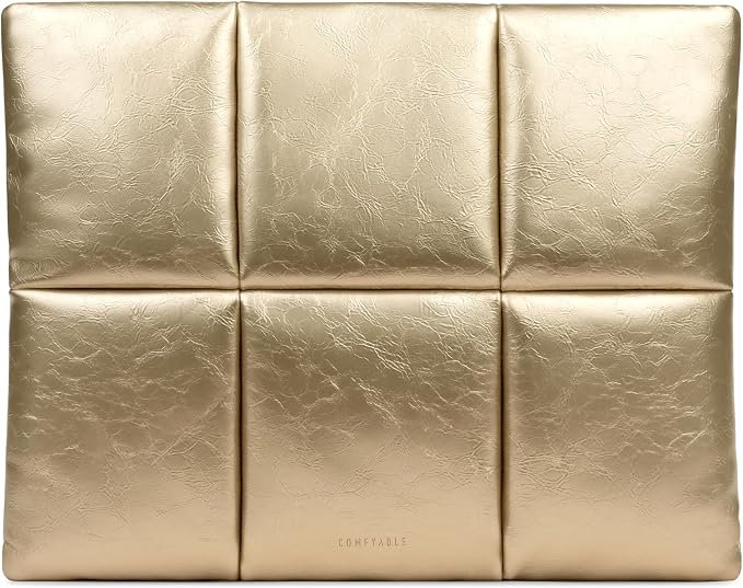 Comfyable Puffy Laptop Sleeve 13 Inch 14 Inch, Puffer Laptop Carrying Case, Pillow Case Compatible with MacBook Air M4 2025 M3 M2 M1, MacBook Pro M5 M4 Pro/Max, Gold