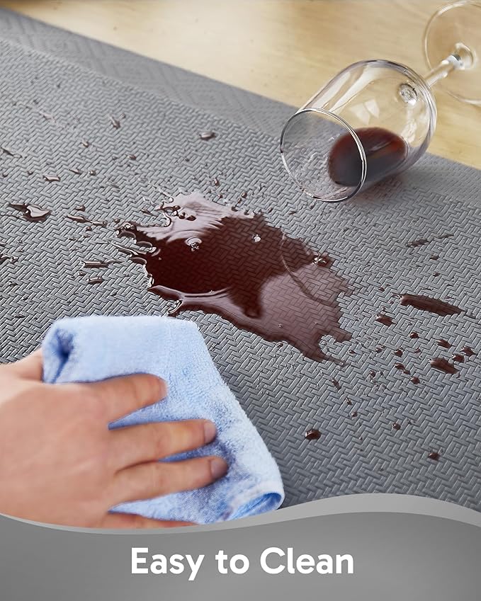 Ophanie Kitchen Mats for Floor, 3/4 Inch Thick Kitchen Rugs, 20'' x 60'' Anti Fatigue Standing Cushioned Mat, Waterproof,Comfort Ergonomic Mat for Office, Home, Sink, Grey Non-Slip Bottom